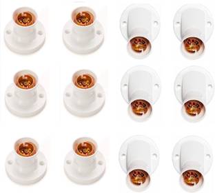 JELECTRICALS Angle and Battan Mix Bulb holder - Pack of 12 Plastic Light Socket