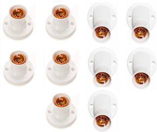 Electro Factory Angle and Battan Mix Bulb holder - Pack of 10 Plastic Light Socket