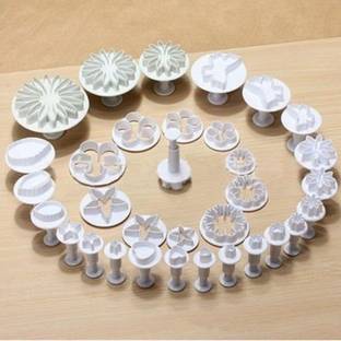 JAMBOREE Complete Cookie Mold Set, Piston Cutting Tools, Fondant Cake Decorating, 33 Piece Cookie Cutter