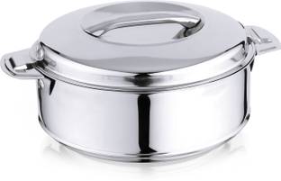 LIMETRO STEEL Stainless Steel Double Wall Insulated Casserole with Steel Lid (2.5 Ltr) Serve Casserole