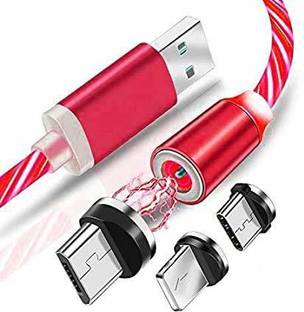 IMMUTABLE Magnetic Charging Cable 1 m 44 Magnetic USB 360 Degree Rotation 3 in 1 Fast Charging Data Cable 1 m Magnetic Charging Cable