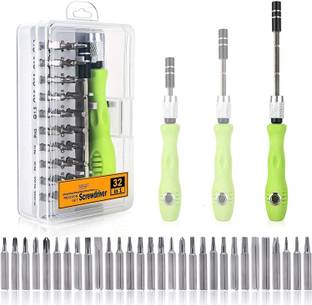 TechHark Screwdriver Sets 32 in 1 for Tool Kit with Flexible Extension Bar Ratchet Screwdriver Set