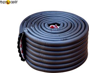 Miss & Chief by Flipkart Baby Proofing Edge Guard Roll| Child Safety Edge/Corner Protector| Soft Foam Bumper Guard | 2 metre/ 6.5 ft Pre-Taped Extra Wide Strip (Black, 2 metre/ 6.5 ft (Pack of 1))