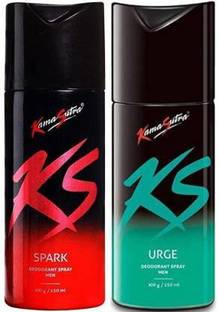 KS Kama Sutra Spark-Urge Deodorant Spray for Men 300 ml (Pack of 2) Body Spray - For Men Deodorant Spray  -  For Men