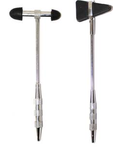 Fidelis Healthcare Chrome Plated Neurological Reflex Knee Hammerand Circular Hammer, Queen Square Pattern Medical Hammer