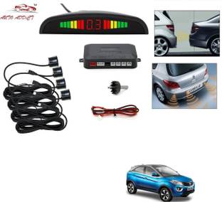 AuTO ADDiCT parking-sensors-black-229 Car Reverse Parking Sensor with LED Display 4 Sensor Reverse Parking Auto Radar Detectors (Black) For Tata Nexon Parking Sensor