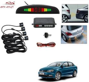 AuTO ADDiCT parking-sensors-black-257 Car Reverse Parking Sensor with LED Display 4 Sensor Reverse Parking Auto Radar Detectors (Black) For Volkswagen Ameo Parking Sensor
