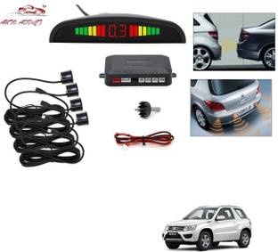 AuTO ADDiCT parking-sensors-black-141 Car Reverse Parking Sensor with LED Display 4 Sensor Reverse Parking Auto Radar Detectors (Black) For Maruti Suzuki Grand Vitara Parking Sensor