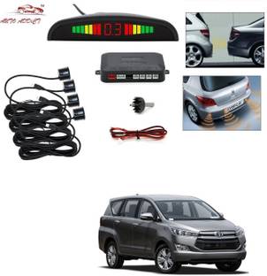 AuTO ADDiCT parking-sensors-black-251 Car Reverse Parking Sensor with LED Display 4 Sensor Reverse Parking Auto Radar Detectors (Black) For Toyota Innova Crysta Parking Sensor