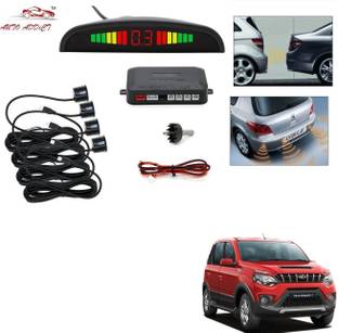 AuTO ADDiCT parking-sensors-black-114 Car Reverse Parking Sensor with LED Display 4 Sensor Reverse Parking Auto Radar Detectors (Black) For Mahindra NuvoSport Parking Sensor