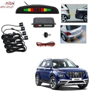 AuTO ADDiCT parking-sensors-black-95 Car Reverse Parking Sensor with LED Display 4 Sensor Reverse Parking Auto Radar Detectors (Black) For Hyundai Venue Parking Sensor