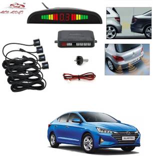 AuTO ADDiCT parking-sensors-black-79 Car Reverse Parking Sensor with LED Display 4 Sensor Reverse Parking Auto Radar Detectors (Black) For Hyundai Elantra Parking Sensor