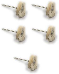 fozti Mounted Muslin Cloth Buff Cream 5pcs for Polishing/Buffing/Cleaning for Dremel Rotary Tool, Micro Hand Motor, Polishing Motor for Jewellery Making, Watchmaking, Model Making & Hobby Craft DIY Rotary Tool