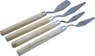 Levin 4 Pcs Palette Knife Set for Acrylic Wooden Handle Painting Pallet Knife Set Art Tools for Oil Paint Canvas