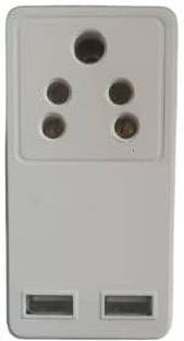 SANNO WORLD Single Pin Socket with Dual 2.4 A USB Ports 2.4 A Five Pin Socket