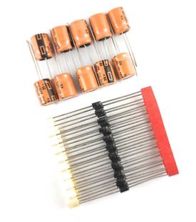 SAMAES Combo pack of 10 pics 25 Volt 470 uF Capacitor and 40 pics 1N4007 Rectifier Diode for use in Bridge Rectifier Electronic Components Electronic Hobby Kit