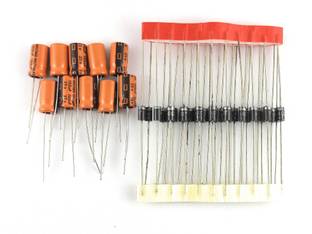 SAMAES Combo pack of 10 pics 25 Volt 100 uF Capacitor and 40 pics 1N4007 Rectifier Diode for use in Bridge Rectifier Electronic Components Electronic Hobby Kit