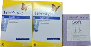 FreeStyle Optium Neo 100 strips with 100 lancet size 32G 100 Glucometer Strips