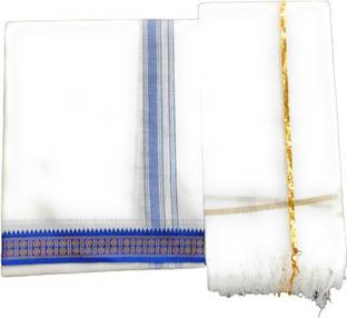 SHERHAAN Printed White Lungi