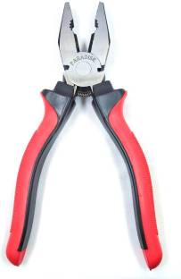 Paradise Tools India Multi Functional Professional Combination Plier with Anti Slip Handle with Spring - Made of Fine Carbon Steel (Red) Lineman Plier