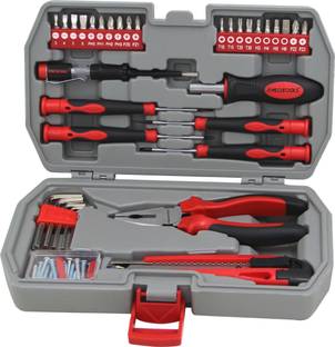 MECHTOOLS Hand Tools Kit , 75Pcs Hand Tools in Heavy Duty Storage Case Hand Tool Kit
