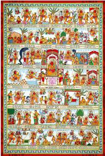 Pictorial Hanuman Chalisa Religious Poster Self Adhesive Vinyl Size 24 x 36 Inch Photographic Paper