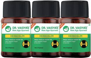 DR. VAIDYA'S Herboslim - Ayurvedic and Natural Treatment For Weight Loss, Burn Fat, Support Healthy Weight Management & Improve Digestive Health For Men And Women- Pack Of 3