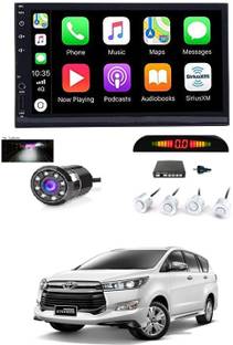 RKPSP 7 INCH Full Double Din Car Screen Stereo Media Player Audio Video Touch Screen Stereo Full HD with MP3/MP4/MP5/USB/FM Player/WiFi/Bluetooth & Mirror Link with Back Rear Camera & White Sensor For Innova Crysta Car Stereo