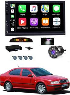 AYW 7 INCH Full Double Din Car Screen Stereo Media Player Audio Video Touch Screen Stereo Full HD with MP3/MP4/MP5/USB/FM Player/WiFi/Bluetooth & Mirror Link with Back Rear Camera & Silver Sensor For Octavia Car Stereo