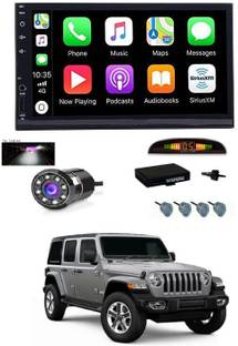 RKPSP 7 INCH Full Double Din Car Screen Stereo Media Player Audio Video Touch Screen Stereo Full HD with MP3/MP4/MP5/USB/FM Player/WiFi/Bluetooth & Mirror Link with Back Rear Camera & Silver Sensor For Jeep Wrangler Car Stereo