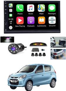 AYW 7 INCH Full Double Din Car Screen Stereo Media Player Audio Video Touch Screen Stereo Full HD with MP3/MP4/MP5/USB/FM Player/WiFi/Bluetooth & Mirror Link with Back Rear Camera & Black Sensor For Alto 800 Car Stereo