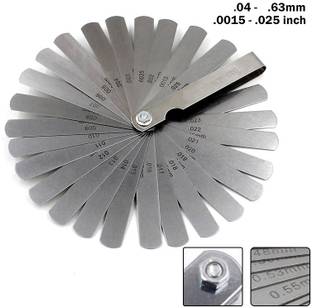 uptodateprouducts 26 Blades Feeler Gauge Metric & Inch Gap Filler 0.04-0.63mm Thickness Gage for Measurment Tool Marking Gauge