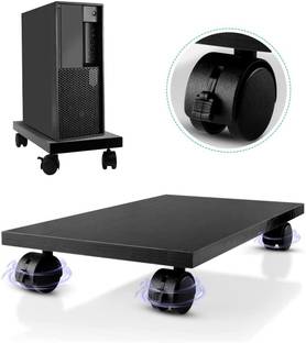 UniAart CPU Stand Computer Tower Stand Holder with Locking Caster Wheels CPU Holder Mobile Computer Desktop Floor Stand Under Home Office Desk (Brown) CPU Holder