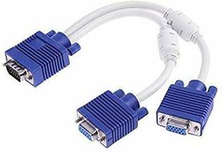 RuhZa HDMI Cable 24 m VGA 1 Male to Dual 2 VGA Female 15 Pin VGA Monitor Y Splitter Converter Adapter Cable Video Cord VGA Monitor Y Splitter Cable