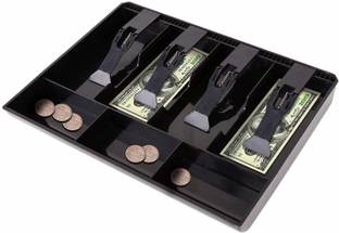 justone choice Cash Drawer Tray, with 4 Bills 3 Coins Compartments Cash Box