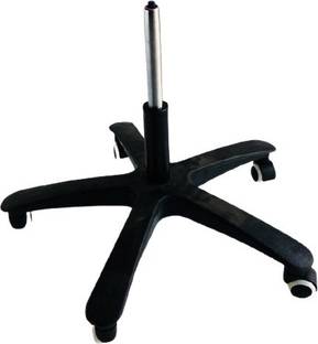 SOMRAJ Office Revolving Computer Study Chair Base 26 inch (Umbrella Plastic) Furniture Parts Accessories Fit to Every Chair (with White Black Wheel & 120 mm Power Hydraulic) Fixed Furniture Caster