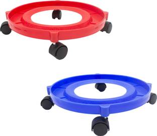 Jaycee Plastic Gas (LPG) Cylinder Roller Stand Flexible,Movable and Unbreakable with Wheels Pack of 2 Gas Cylinder Trolley