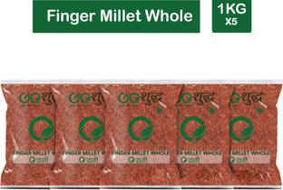 Goshudh Premium Quality Ragi Sabut (Finger Millet Whole Grain)-1Kg (Pack Of 5) Finger Millet