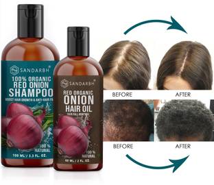 Sandarbh Red Onion Black Seed Oil Ultimate Hair Care Kit (Shampoo + Hair Oil)