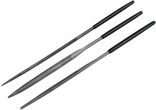 Scorpion File Needle (Set Of 3 Pcs. - Round, Half Round, Triangle) In Black Insulated Handle Knife Sharpening Steel