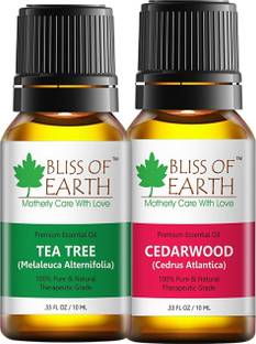 Bliss of Earth ®100% Pure Tea Tree Green& Cedarwood Essential Oils Combo (10ml )for Mosquito & Bug Repelling (Pack of 2)