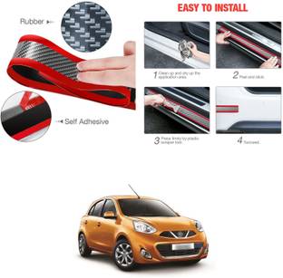 XZRTZ Carbon Fiber Wrap Film Individualized Car Door Sill Protector Self-Adhesive Car Bumper Protector,Waterproof Auto Door Entry Guard Sticker,Anti-Collision Strip Rubber Scratch Protection Strip,Red C185 Door Sill Plate