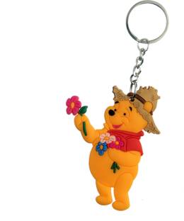 AVI Teddy Bear with flower double sided Key Chain