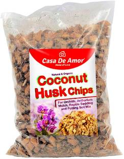 Casa De Amor Natural Coconut Husk Chip Fiber for Orchids, Anthurium, Mulch, Reptile Bedding, Potting Soil Mix for Indoor & Outdoor, Growing Media (2 Kg) Husk