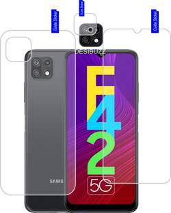 DESIBUZZ Front and Back Tempered Glass for Samsung Galaxy F42 5G, {Flexible}, Camera Lens