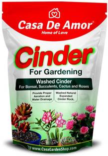 Casa De Amor Cinder for Gardening, Washed for Bonsai, Succulents, Cactus and Roses, Manure (3 Kg) Soil, Potting Mixture