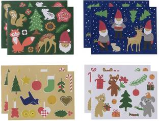 IKEA 15.24 cm Stickers, Christmas pattern multicolour Double-sided Sticker