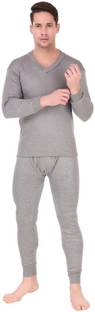KZALCON Men's Thermal Set ( V-Neck Vest And Trouser) Men Top - Pyjama Set Thermal