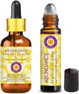 deve herbes ABUNDANCE - Essential Oil Blend for Success & Wealth with Orange, Cinnamon, Geranium, Nutmeg, Clove , Myrrh, Ylang Ylang, Patchouli, Ginger, Frankincense Essential Oils