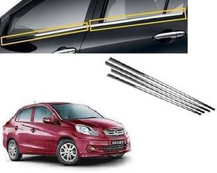 jagankirpa Chrome Lower Window Garnish Trims for honda amaze 2013-17 Chrome, Glossy Honda Amaze Side Garnish